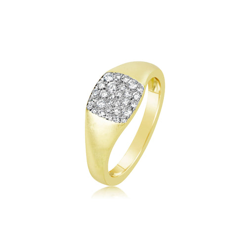 Chunky Yellow Gold And Diamond Ring