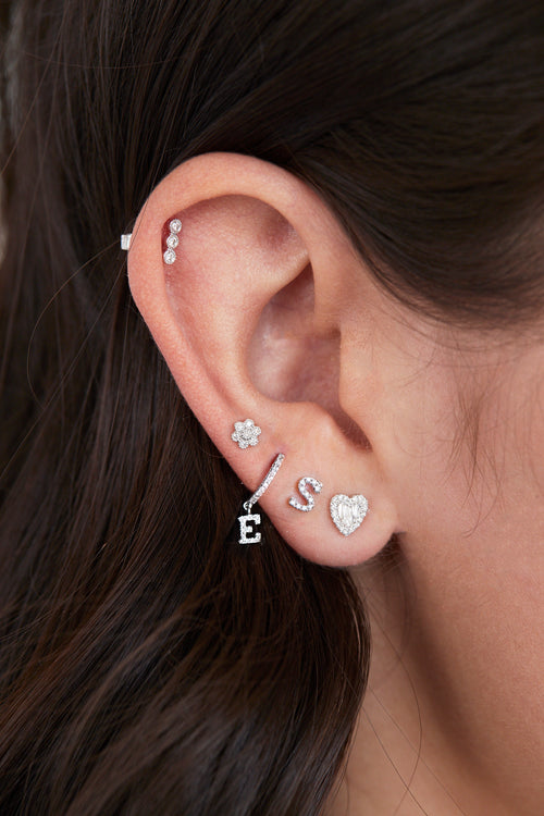 White Gold Diamond Heart Studs (set)